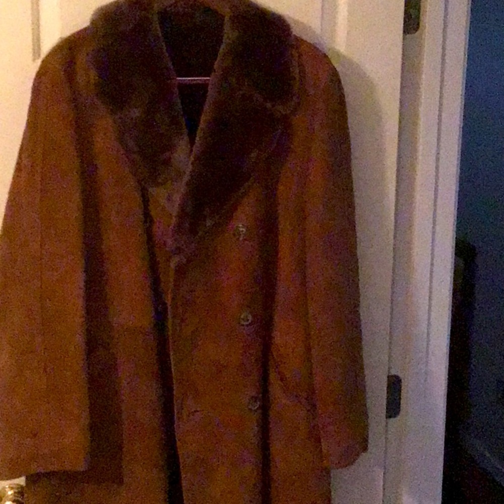 Mens leather/ velour winter jacket
